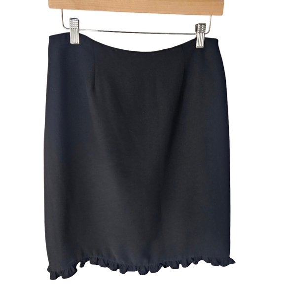 Michele Pencil Skirt Size 10 Black Ruffle Accents Office Attire Formal Workwear - Picture 3 of 12